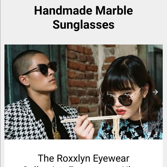 Roxxlyn Genuine Carrara marble Cat Eye Sunglasses main image 5